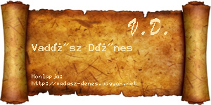 Vadász Dénes névjegykártya